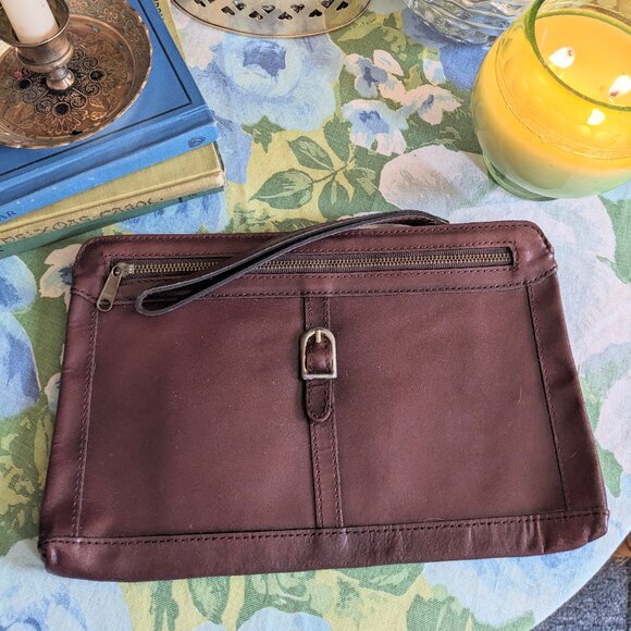 Vintage PACIFIC CONNECTIONS Clutch Purse ~ Zip Top ~ Wristlet Strap - Picture 1 of 7